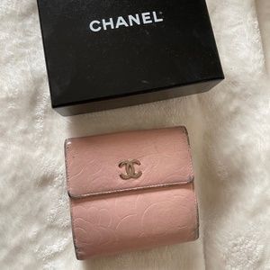 Pink Chanel Camelia Small Leather Wallet